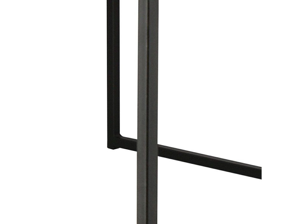 Stolik Graphi 100x100 czarny profil 15mm blat lakierowany z czereśni naturalny - Maduu Studio